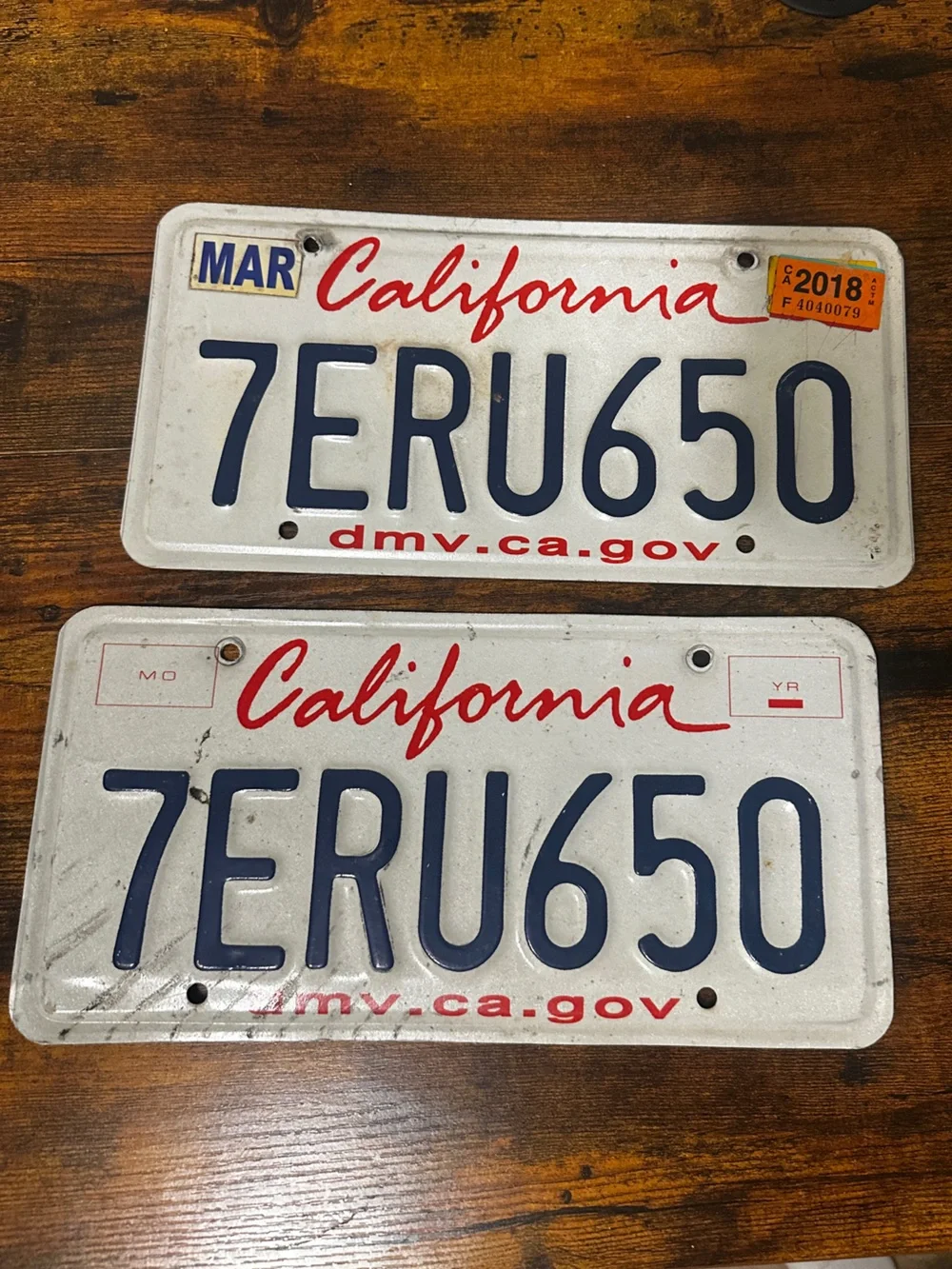 Pair of California License Plates 